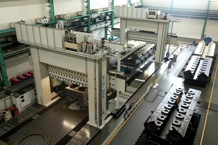The picture shows gearbox's production line