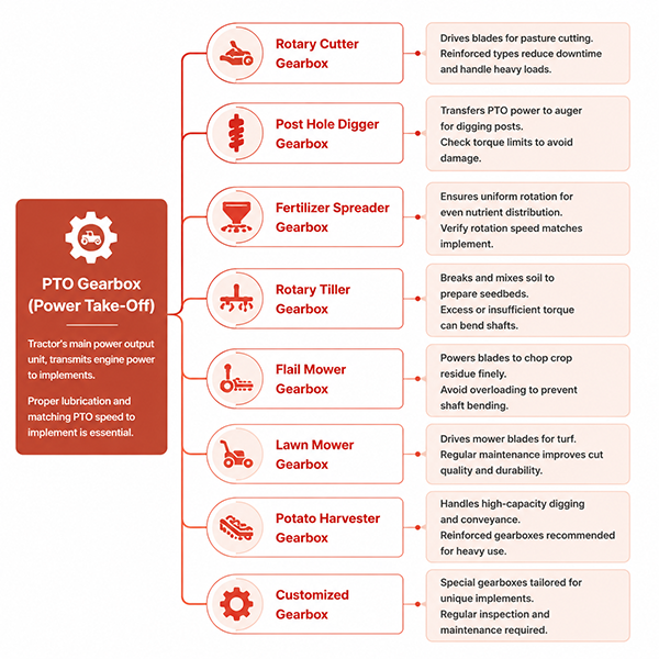 Power take-off gearbox applications