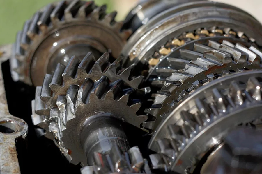 The picture shows that the gears inside the gearbox have been damaged.