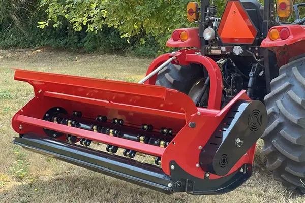 tractor flail mower cutting grass